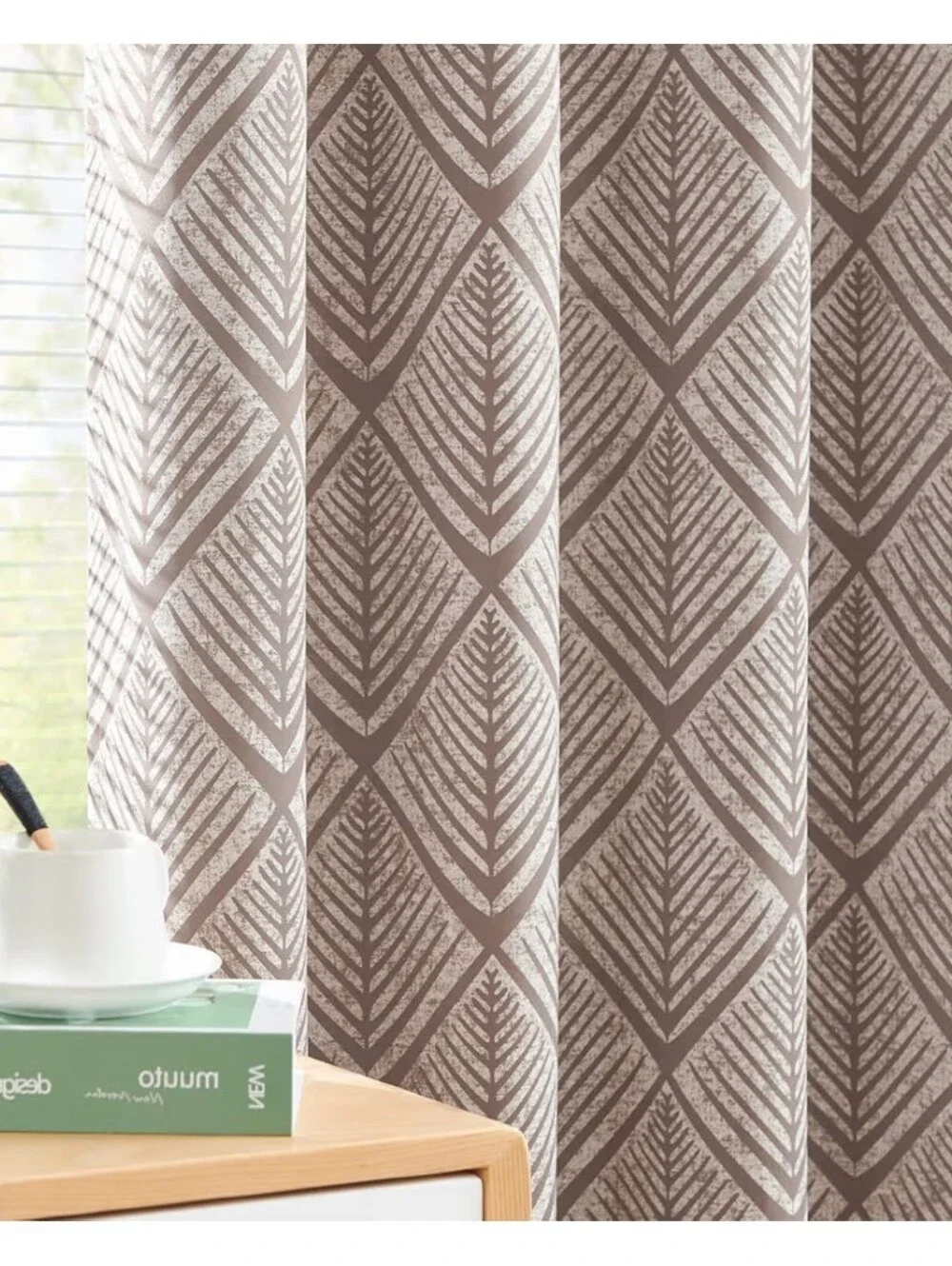 Jinchan NWT 2pk 80% Blackout Geo Bohemian Curtain Panel Pair 50